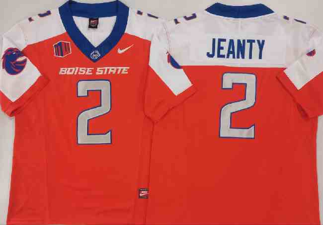 Men's Boise State Broncos #2 Ashton Jeanty OrangeWhite 2024 F.U.S.E. Vapor Limited Stitched Football Jersey