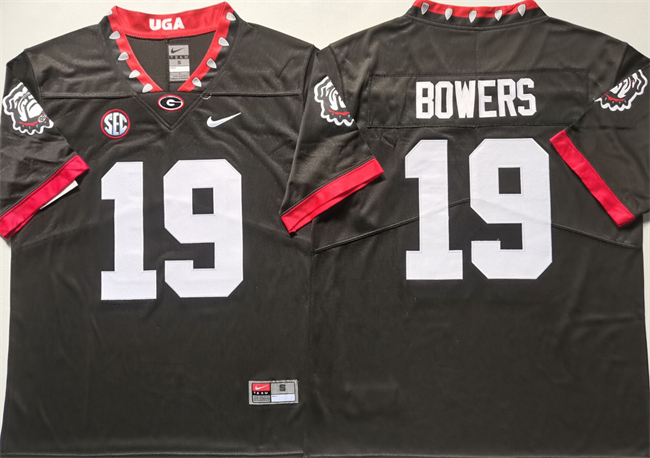 Men's Georgia Bulldogs #19 Brock Bowers Black Stitched Jersey