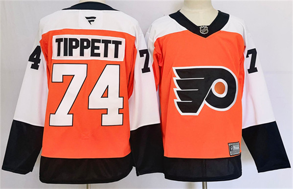 Men's Philadelphia Flyers #74 Owen Tippett Orange 2024 Stitched Jersey