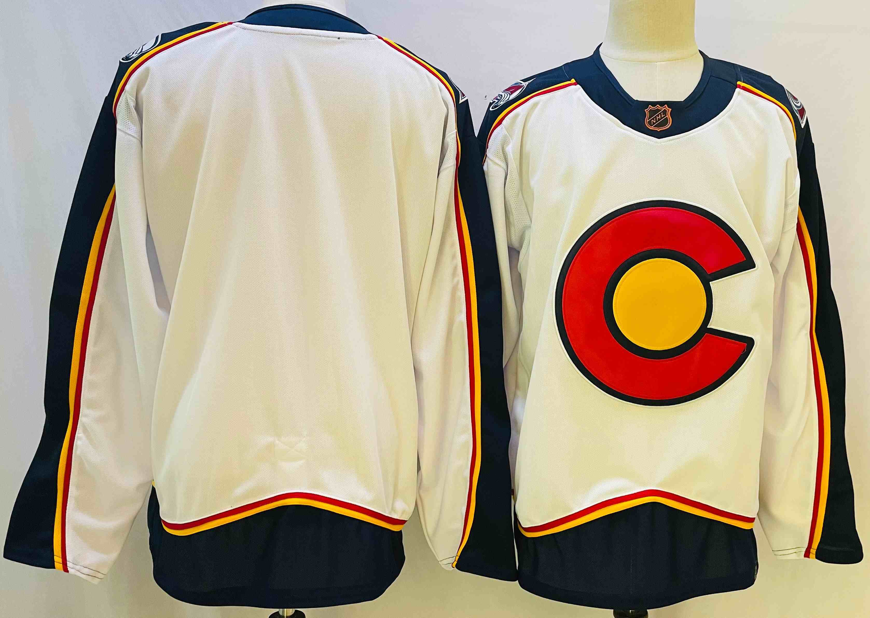 Mens Nhl Colorado Avalanche Blank White 2022-23 Reverse Retro Alternate Adidas Jersey