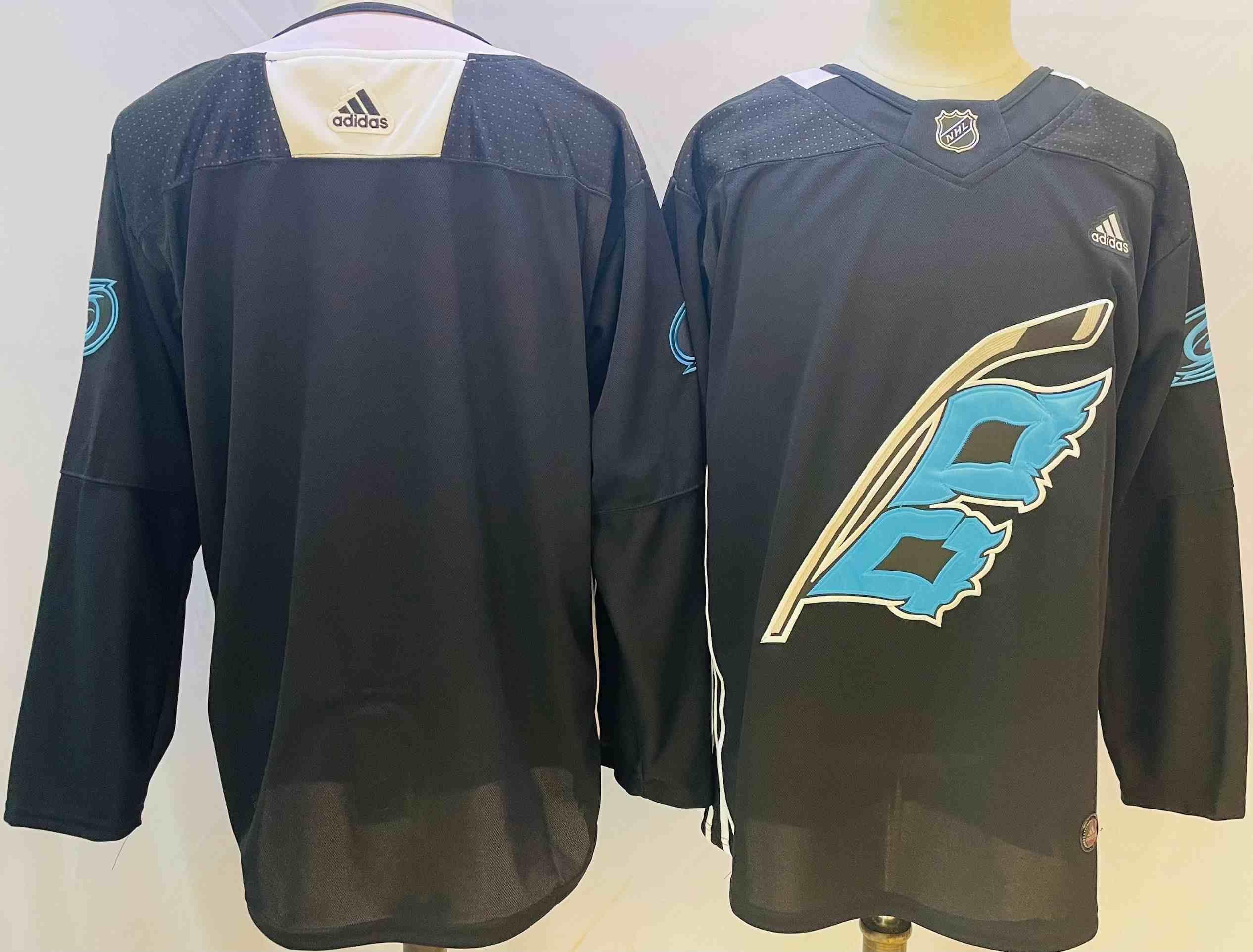 Mens 2022 Nhl Carolina Hurricanes Blank Black Adidas Jersey