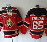 Ottawa Senators #65 Erik Karlsson Red Sawyer Hooded Sweatshirt Stitched NHL