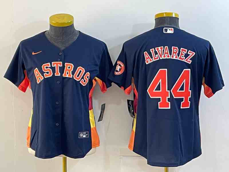 Youth Houston Astros #44 Yordan Alvarez Navy Blue Stitched MLB Cool Base Nike Jersey