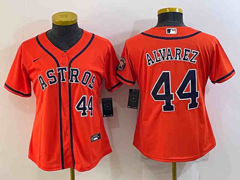 Youth Houston Astros #44 Yordan Alvarez Orange Stitched MLB Cool Base Nike Jersey1