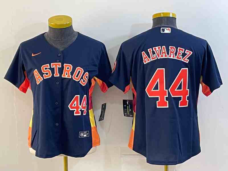 Women's Houston Astros #44 Yordan Alvarez Navy Blue Stitched MLB Cool Base Nike Jersey1