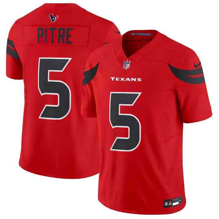 Men's Houston Texans #5 Jalen Pitre Red 2024 Alternate F.U.S.E Vapor Football Stitched Jersey