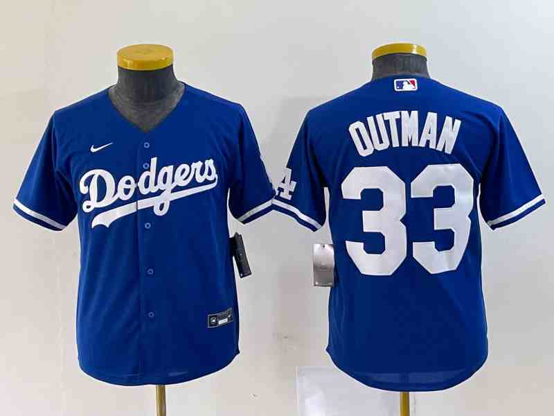 Women's Los Angeles Dodgers #33 James Outman Blue Cool Base Stitched Jersey