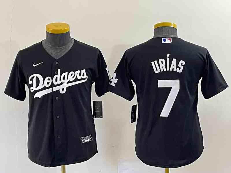 Women's Los Angeles Dodgers #7 Julio Urias Black Turn Back The Clock Stitched Cool Base Jersey