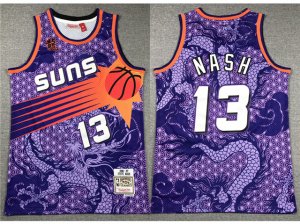 Phoenix Suns #13 Steve Nash Year Of The Dragon Purple Hardwood Classics Jersey