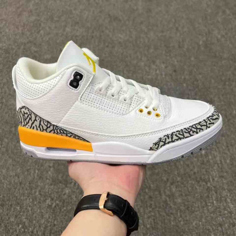Air Jordan 3  White Yellow us7-us13 Men's shoes