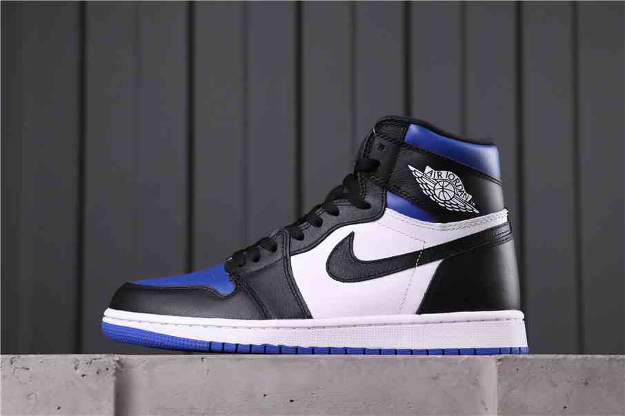 Air Jordan 1   Gaobang Black and Blue Toes us5.5-us12 Women's shoes 555088-041