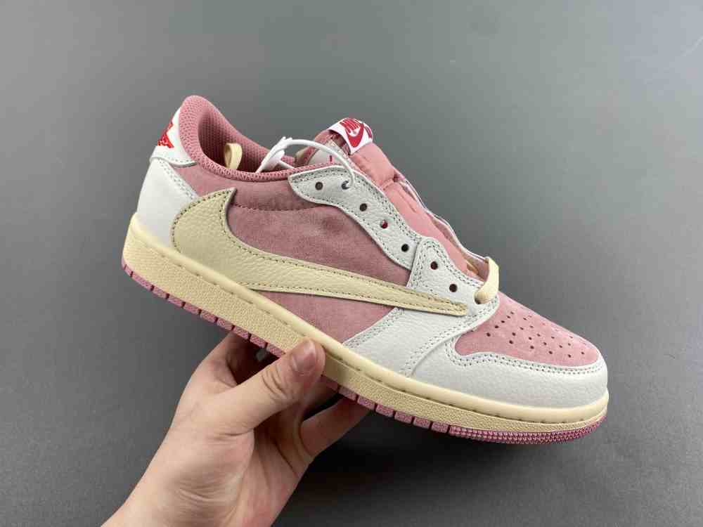 Travis Scott x Air Jordan 1 Low OG White powder inverted hook DM7866-600 us5.5-us13 Women's shoes
