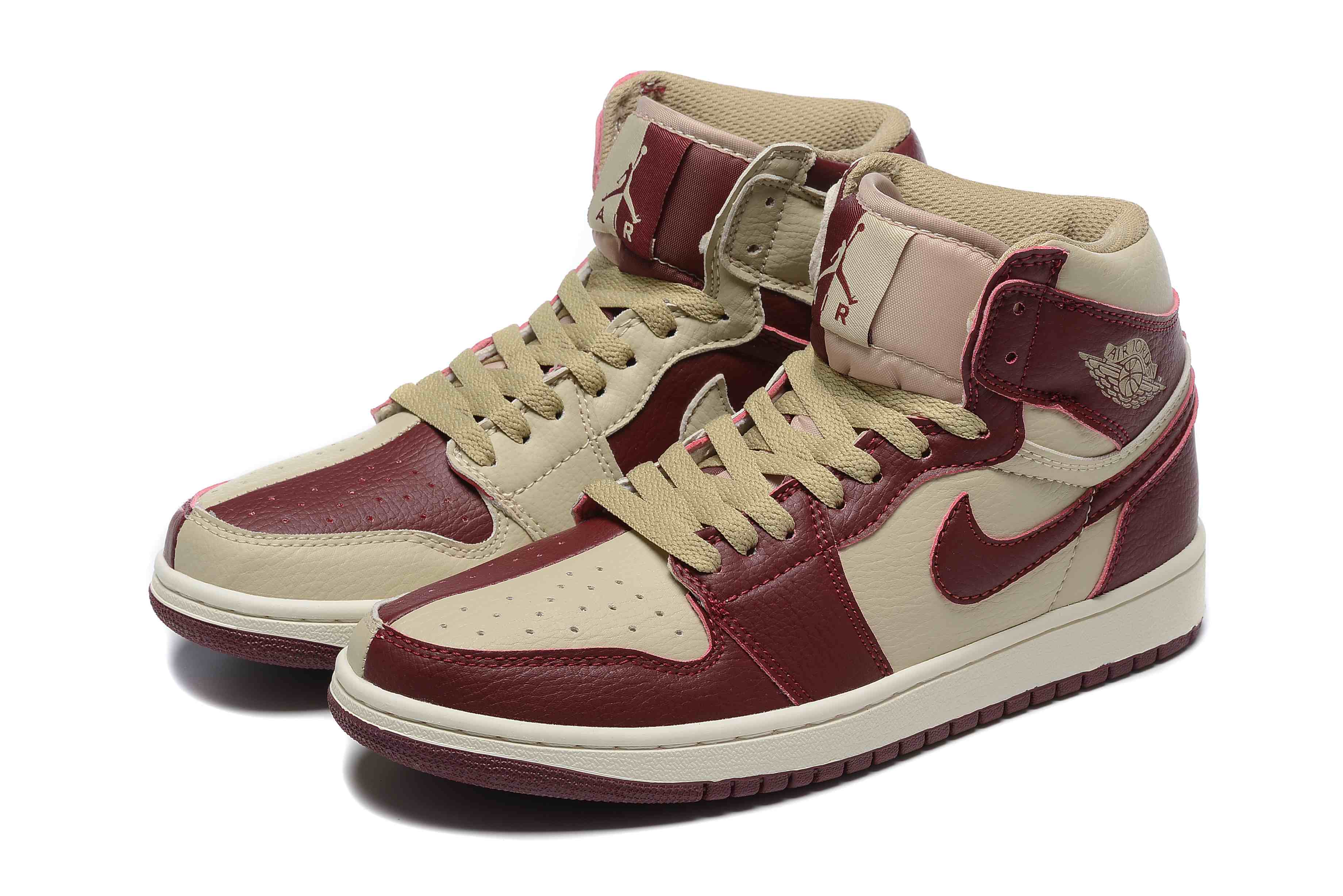 Air Jordan 1  Brown Red Split With Patch Cool Base Stitched Joker  us5.5-us11 Men's shoes