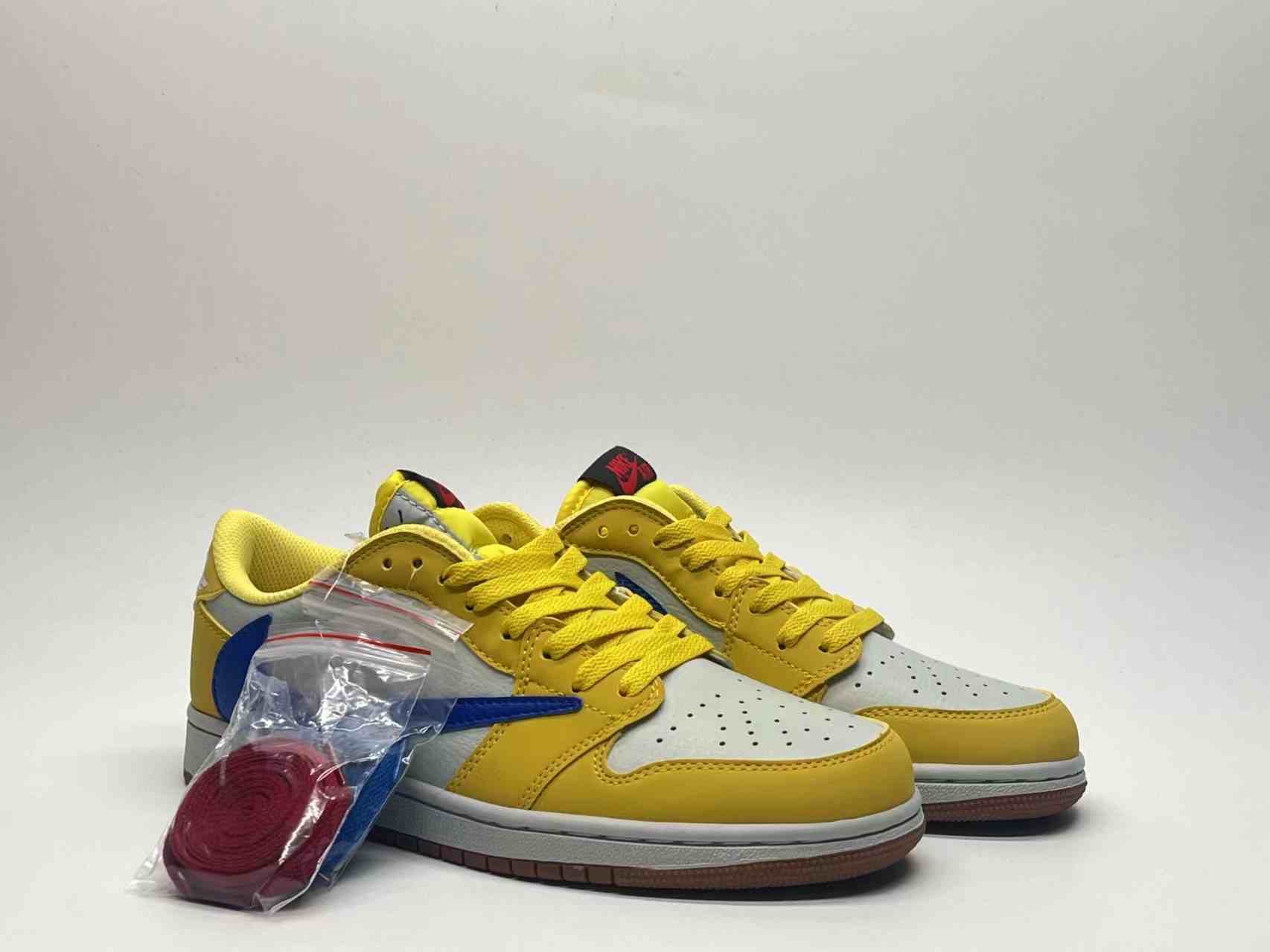 Air Jordan 1 White yellow inverted hook   us5.5-us13 Men's shoes