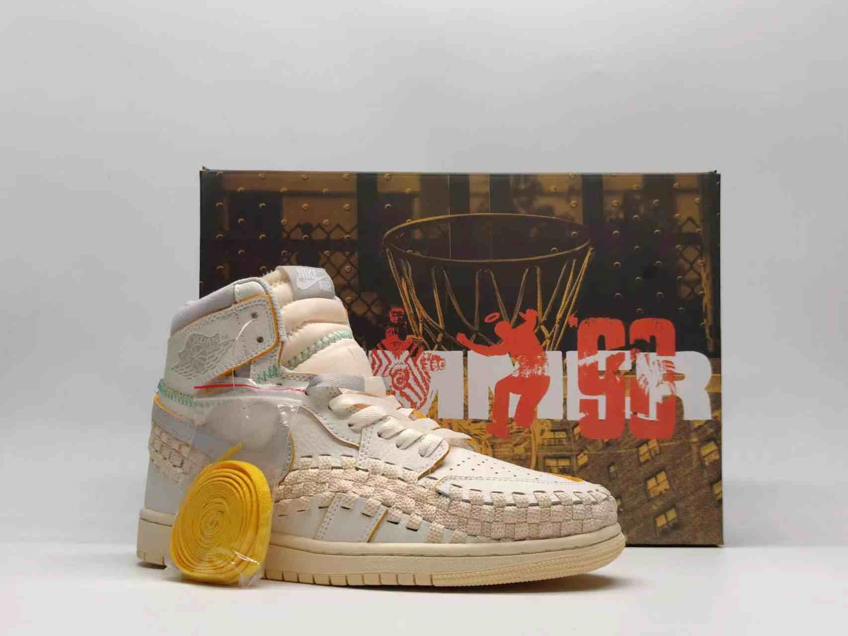 Air Jordan 1 Three party joint weaving gray white us5.5-us13 Men's shoes
