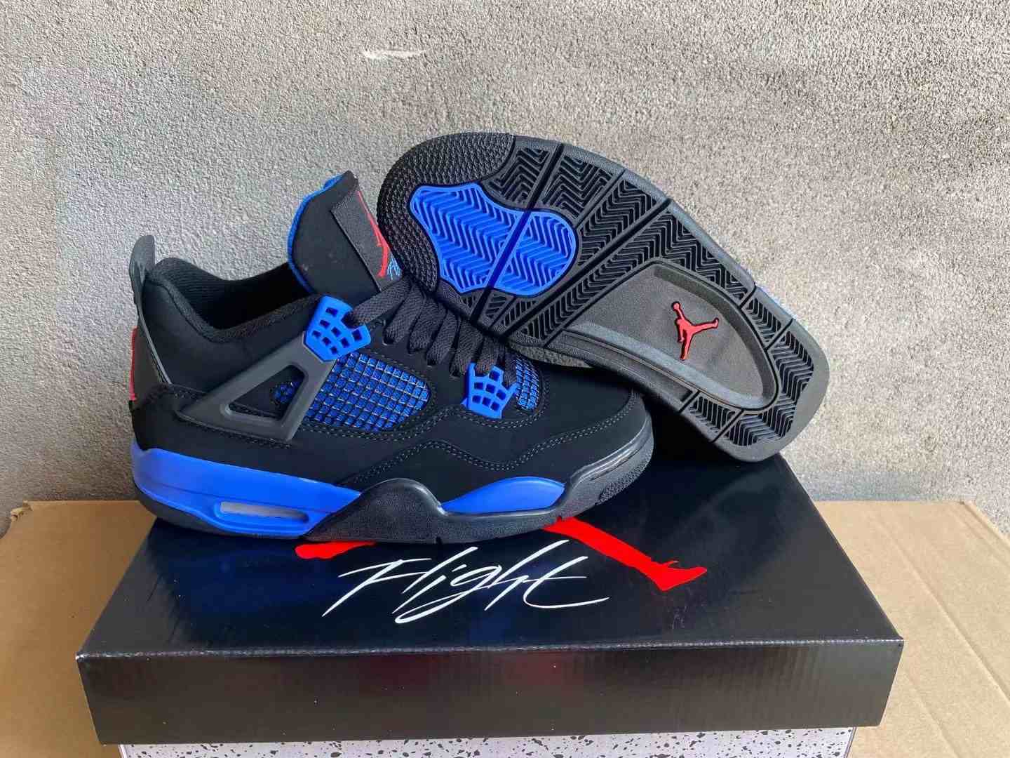 Air Jordan 4  Black Blue us5.5-us13 Men's shoes