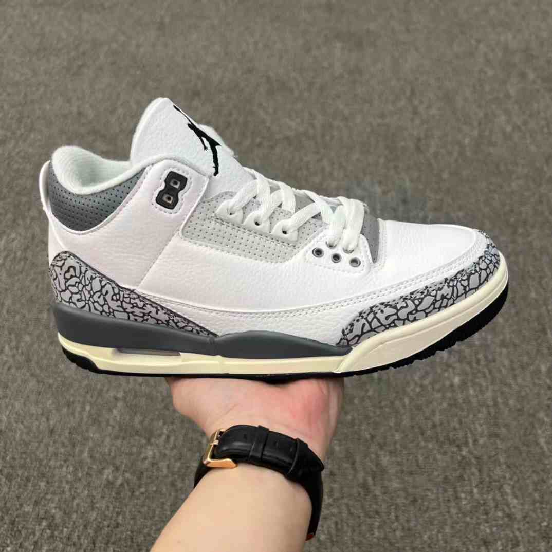 Air Jordan 3 White Black Grey US5.5-US8 Women's Shoes