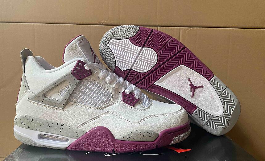 Air Jordan 4  White Purple us5.5-us13 Women's  shoes