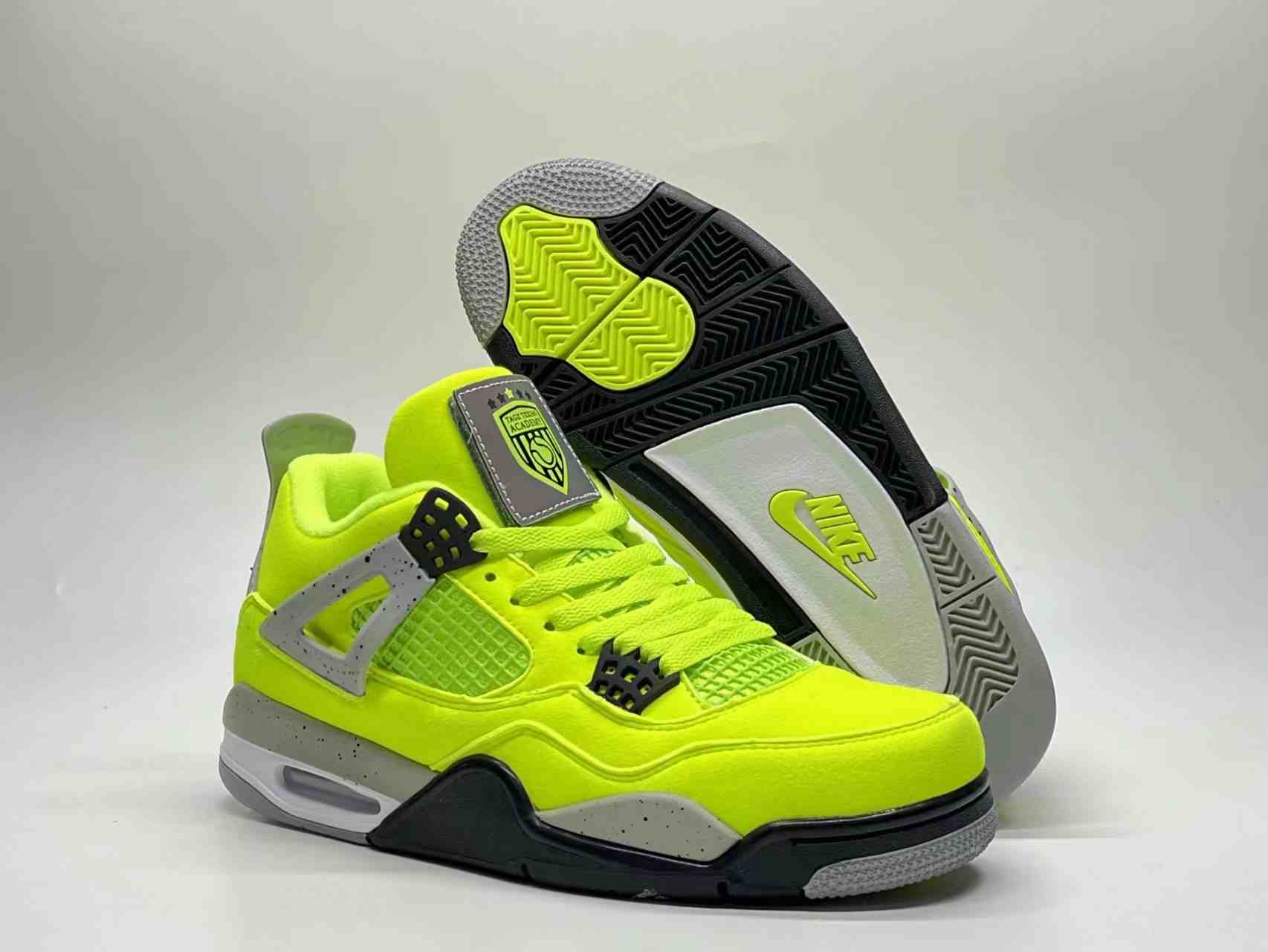 Air Jordan 4  Fluorescent green  us5.5-us13 Women's shoes