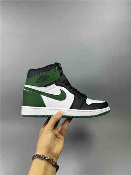 Women's Running Weapon Air Jordan 1 Green White Shoes 408