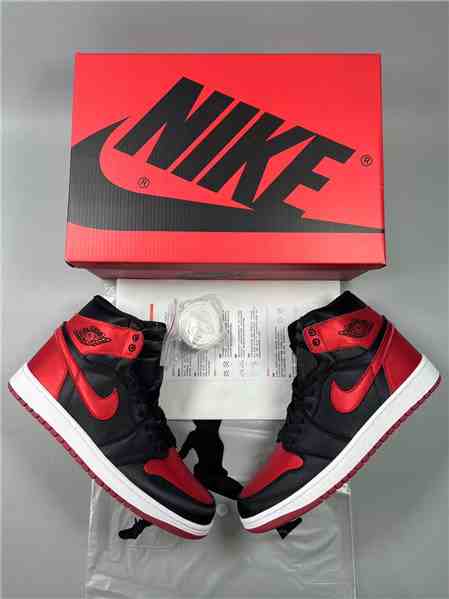 Women's Running Weapon Air Jordan 1 Red Black Shoes 423