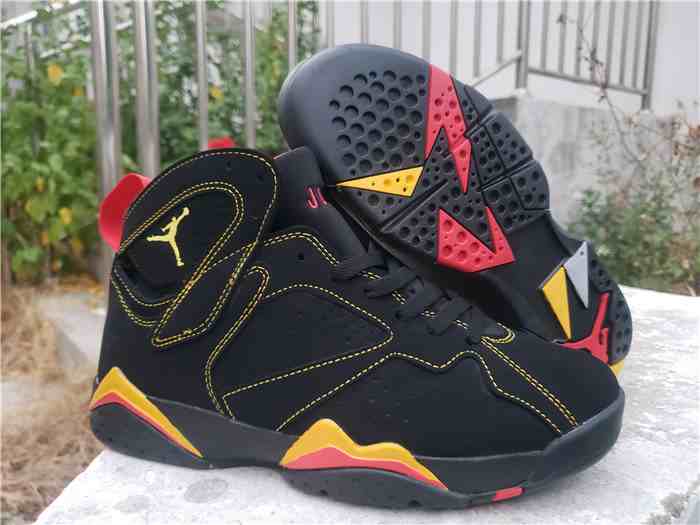 Women's Running Weapon Air Jordan 7 Black Shoes 004