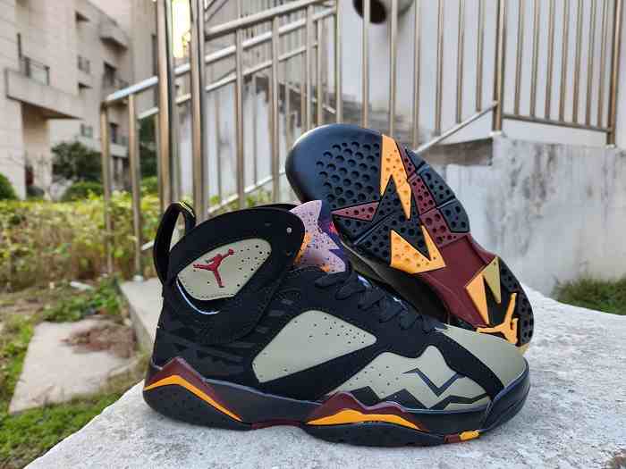 Men's Running Weapon Air Jordan 7 Olive Black Shoes 011