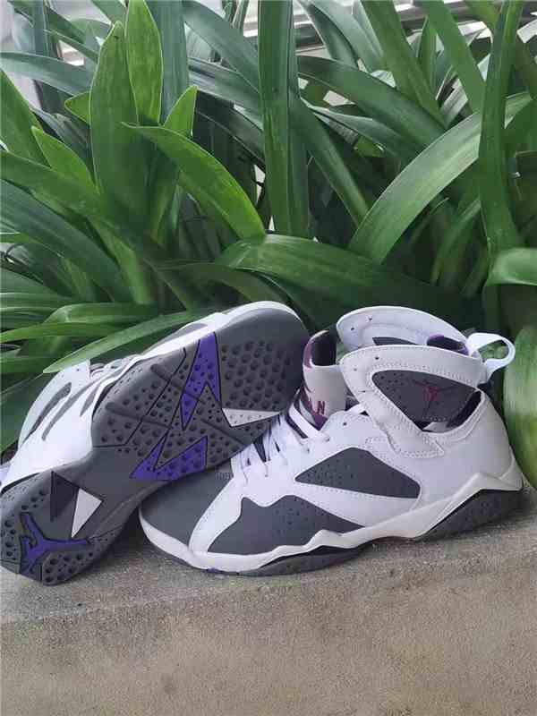Men's Running Weapon Air Jordan 7 Retro Flint White Grey Shoes 002