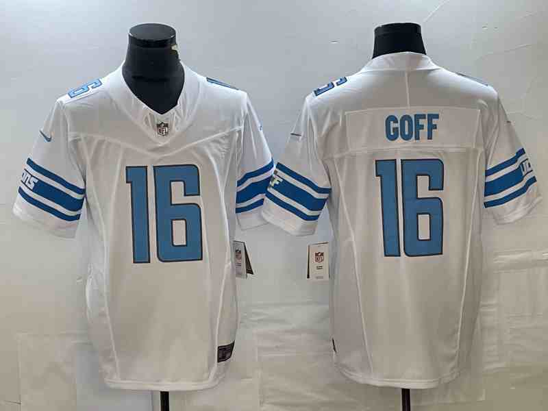 Youth Detroit Lions #16 Jared Goff White 2024 F.U.S.E.  Vapor Limited Football Stitched Jersey