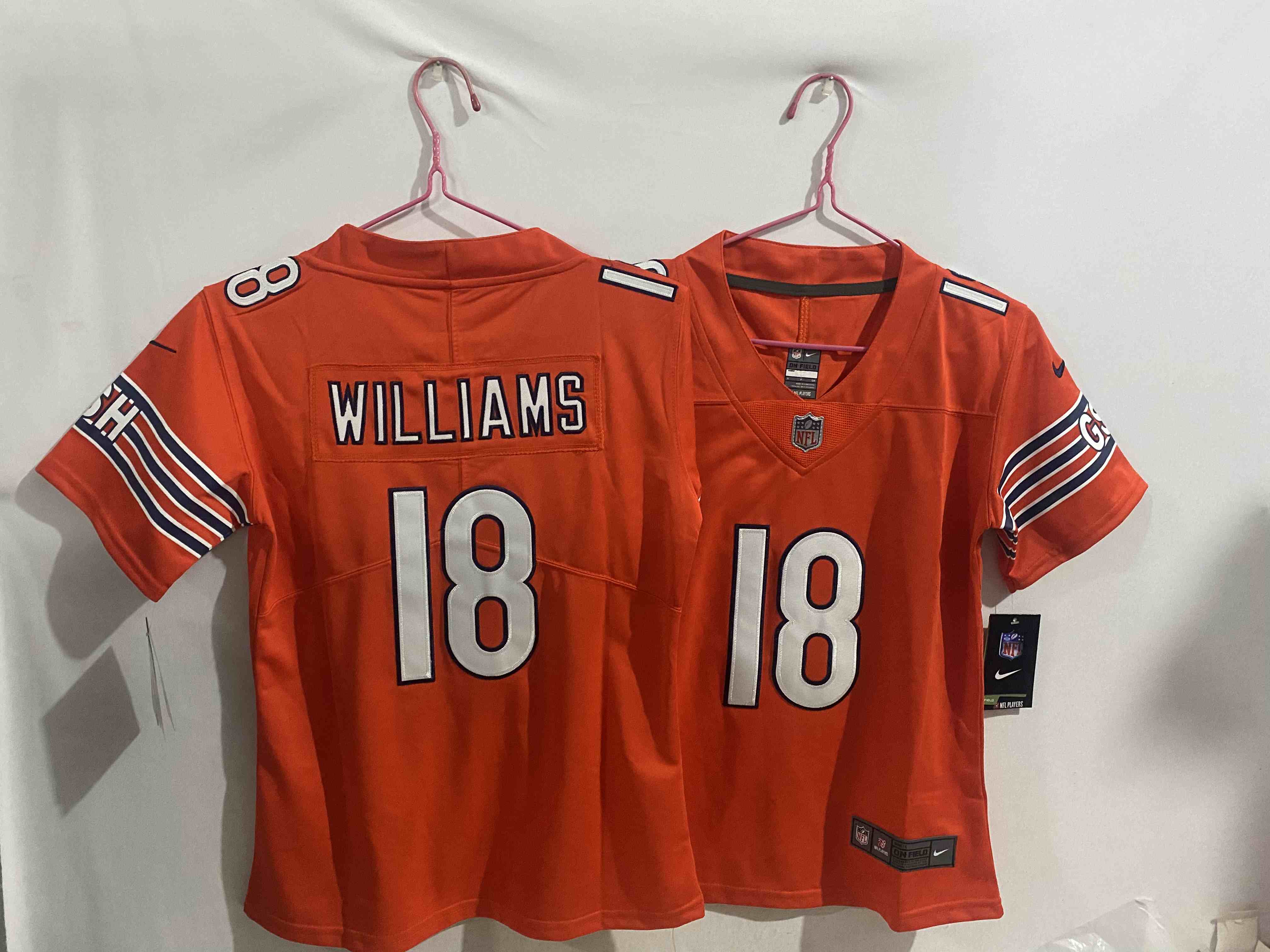 Youth Chicago Bears #18 Caleb Williams Orange 2024 Draft Vapor Football Stitched Jersey