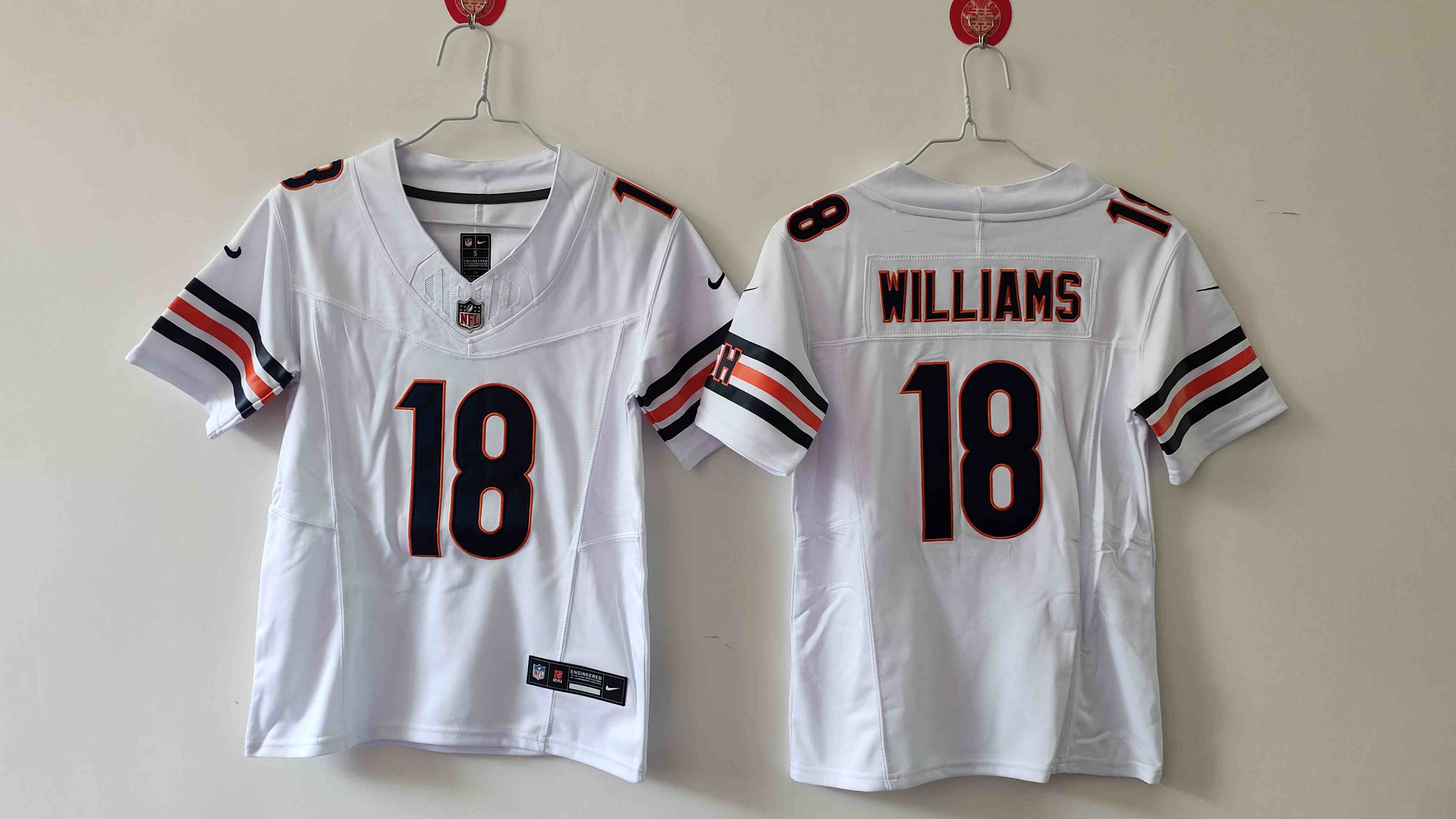 Youth Chicago Bears #18 Caleb Williams White 2024 Draft F.U.S.E Vapor Football Stitched Jersey