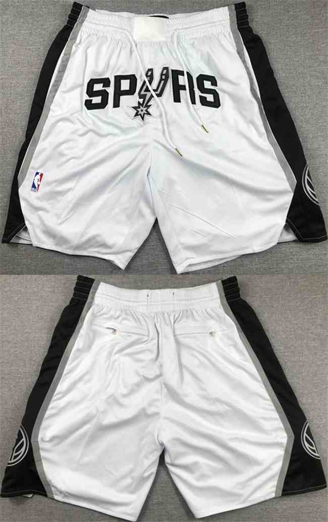 Men's San Antonio Spurs White Shorts (Run Small)