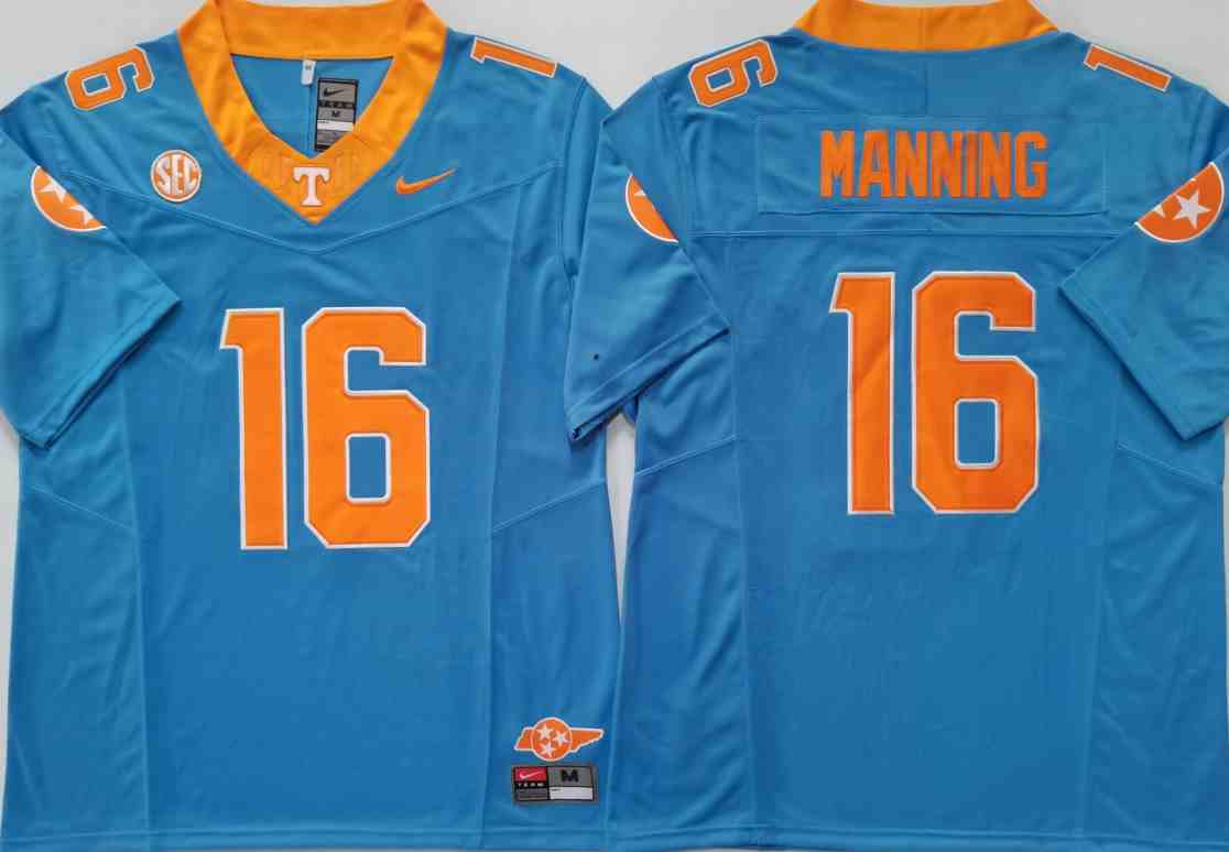 Men's Tennessee Volunteers Blue #16 Peyton MANNING F.U.S.E Stitched Jersey