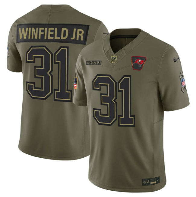 Men's Tampa Bay Buccaneers #31 Antoine Winfield Jr. Olive 2025 F.U.S.E. Salute To Service Limited Stitched Football Jersey