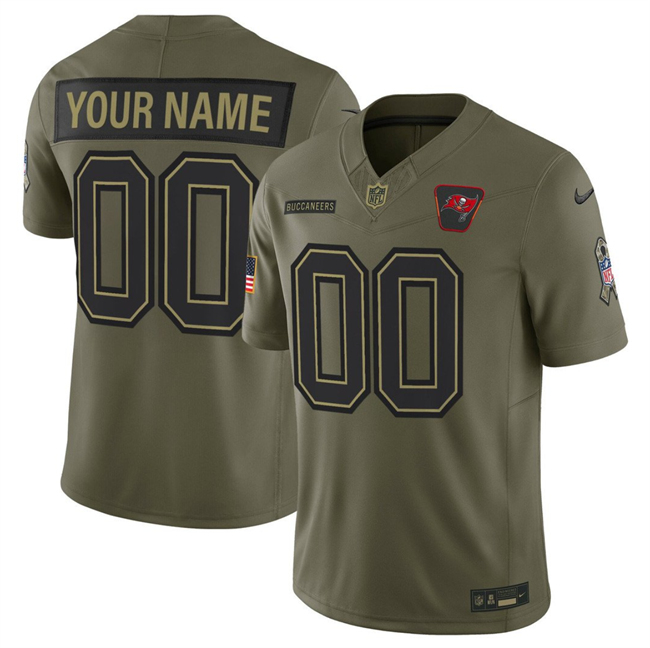 Men's Tampa Bay Buccaneers Active Player Custom Olive 2025 F.U.S.E. Salute To Service Limited Stitched Football Jersey