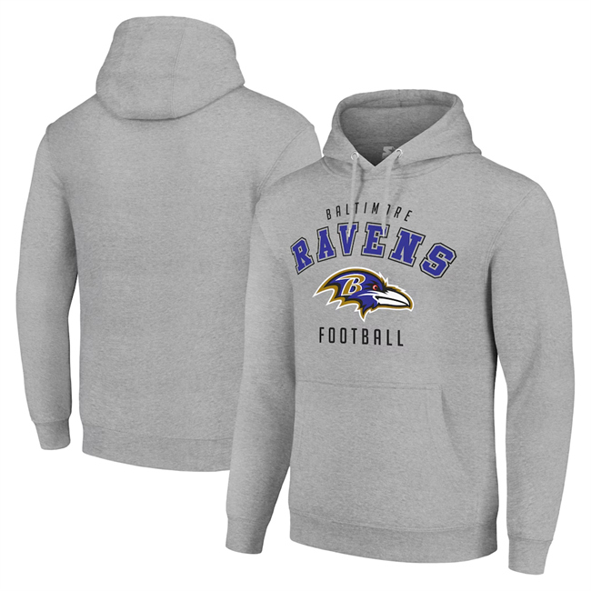 Men's Baltimore Ravens Grey Pullover Hoodie