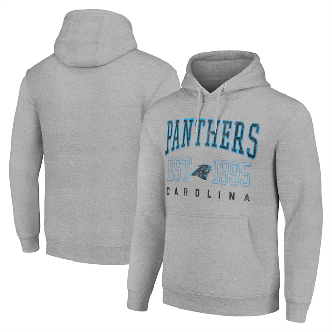 Men's Carolina Panthers Grey Throwback Logo Pullover Hoodie