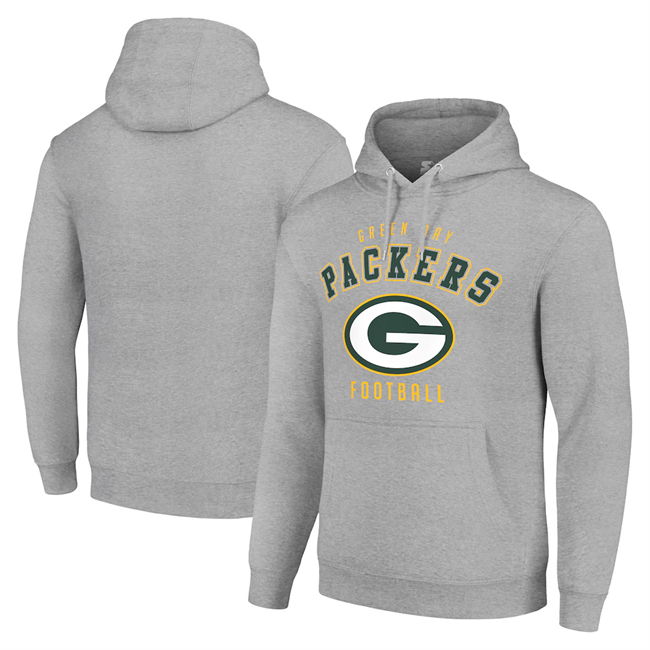 Men's Green Bay Packers Grey Pullover Hoodie