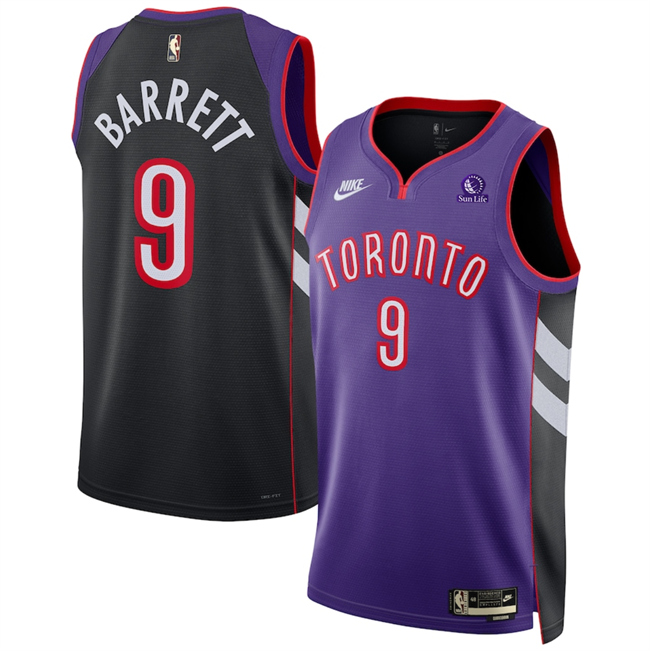 Men's Toronto Raptors #9 RJ Barrett Purple 2025 Classic Edition Swingman Stitched Basketball Jersey