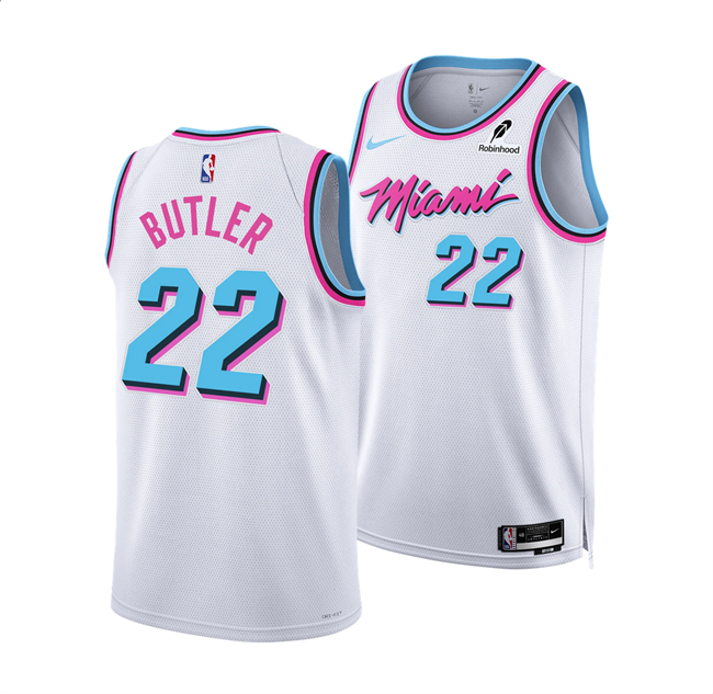 Men's Miami Heat #22 Jimmy Butler White 2025 City Edition Stitched Basketball Jersey
