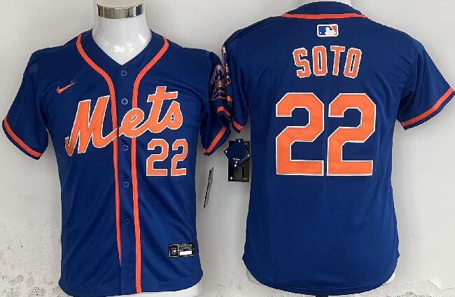 Youth   New York Mets #22 Juan Soto Royal 2024 Alternate Limited Stitched Baseball Jersey