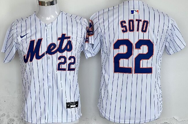 Youth  New York Mets #22 Juan Soto White Home Limited Stitched Baseball Jersey