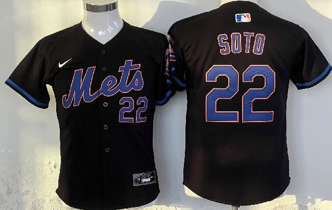 Women'sNew York Mets #22 Juan Soto Black 2024 Alternate Limited Stitched Baseball Jersey