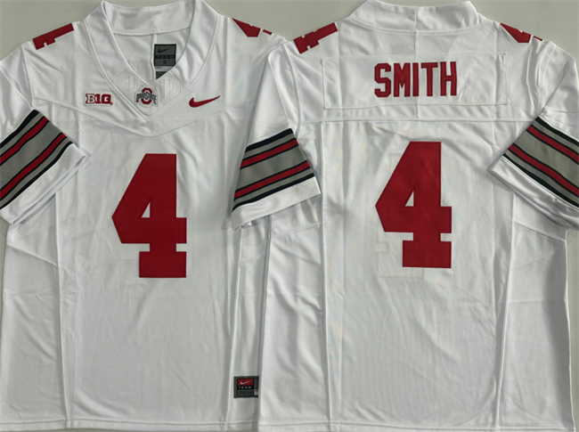 Men's Ohio State Buckeyes #4 Jeremiah Smith White 2025 F.U.S.E. Limited Stitched Jersey