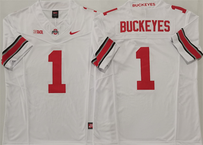 Men's Ohio State Buckeyes #1 Buckeyes White 2025 F.U.S.E. Limited Stitched  Jersey