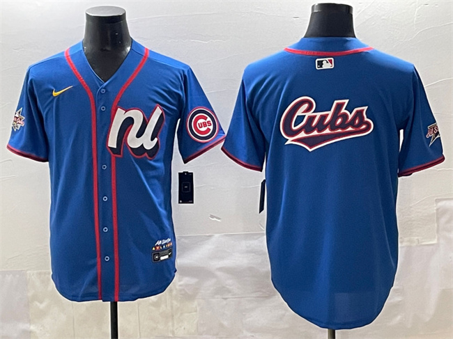 Men's National League Chicago Cubs Team Big Logo Blue 2025 All-Star Edition Limited Stitched Baseball Jersey