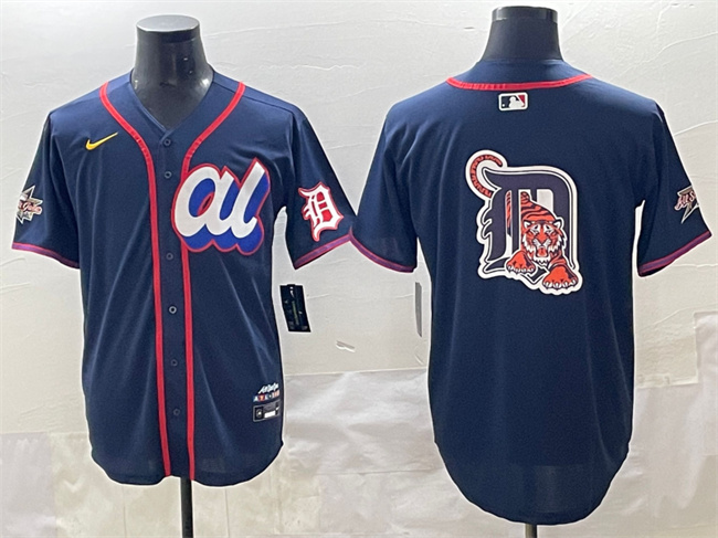 Men's American League Detroit Tigers Team Big Logo Navy 2025 All-Star Edition Limited Stitched Baseball Jersey