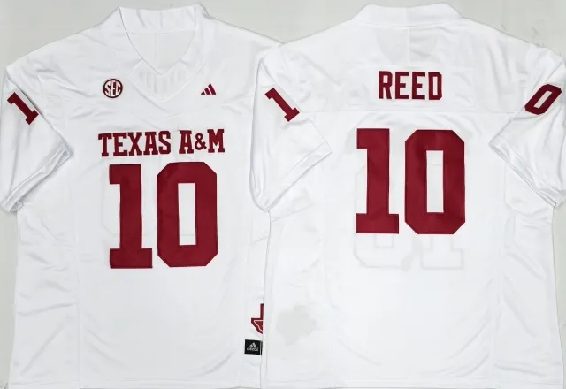 Men's NCAA Texas A&M Aggies #10 Marcel Reed White F.U.S.E Football Jersey.webp