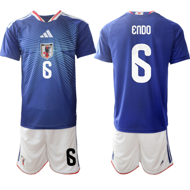Men's Japan #6 Wataru Endo Blue 2026 World Cup Home Soccer Jersey Suit
