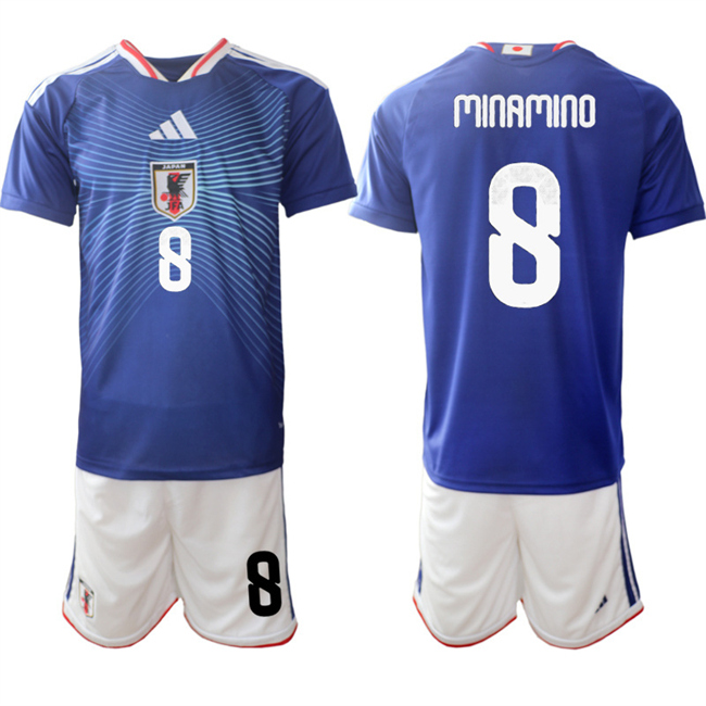 Men's Japan #8 Takumi Minamino Blue 2026 World Cup Home Soccer Jersey Suit